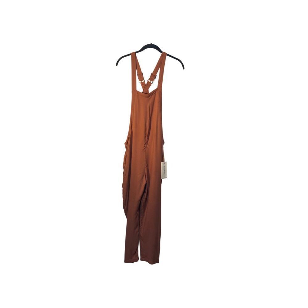 NWT blue velvet rust, colored overall jumpsuit with pockets M